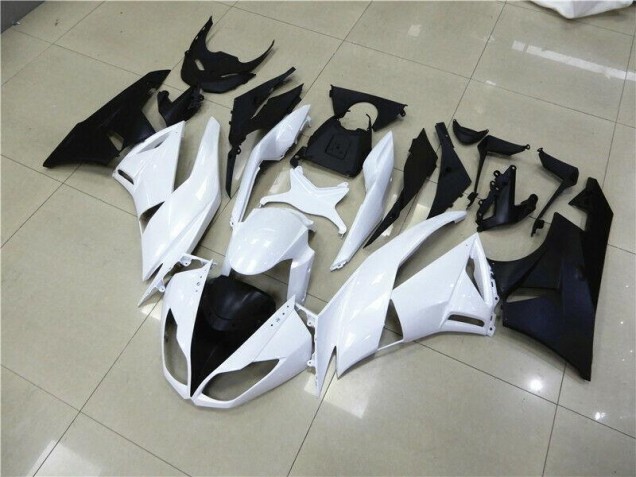 Best 2009-2012 White Kawasaki ZX6R Motorcyle Fairings Best 2009-2012 White Kawasaki ZX6R Motorcyle Fairings