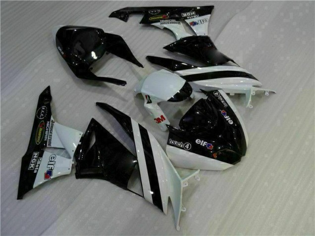 Best 2009-2012 Black White 3M Touch4 Kawasaki ZX6R Motorcycle Fairing Kits Best 2009-2012 Black White 3M Touch4 Kawasaki ZX6R Motorcycle Fairing Kits