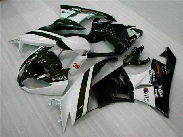 Best 2009-2012 Black White 3M Touch4 Kawasaki ZX6R Bike Fairings Best 2009-2012 Black White 3M Touch4 Kawasaki ZX6R Bike Fairings