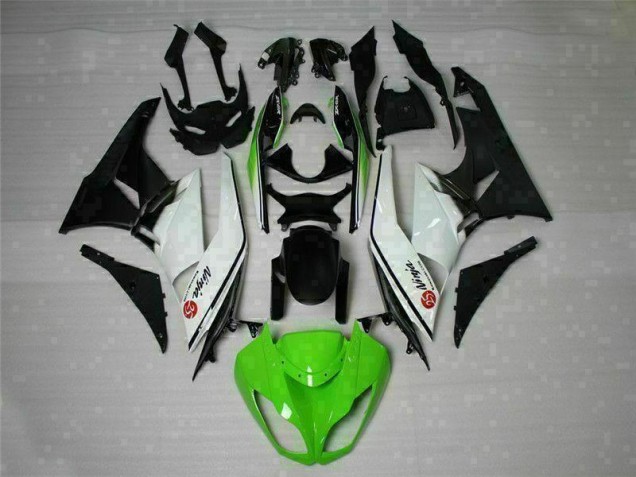 Best 2009-2012 Green Black White 25 Kawasaki ZX6R Bike Fairings Best 2009-2012 Green Black White 25 Kawasaki ZX6R Bike Fairings