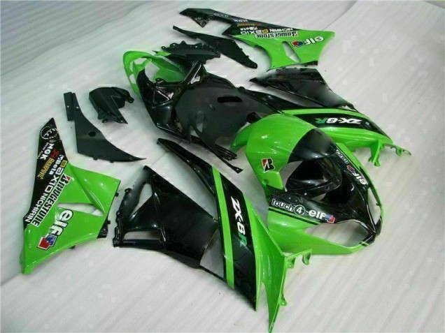 Best 2009-2012 Green Black Kawasaki ZX6R Motor Bike Fairings Best 2009-2012 Green Black Kawasaki ZX6R Motor Bike Fairings