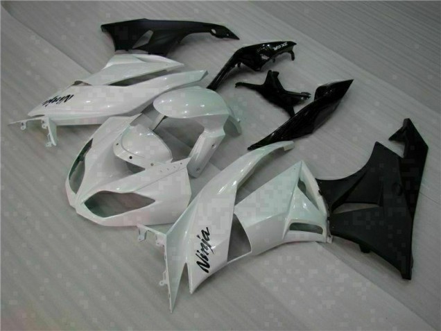 Best 2009-2012 White Black Kawasaki ZX6R Motorcycle Fairings Kits Best 2009-2012 White Black Kawasaki ZX6R Motorcycle Fairings Kits
