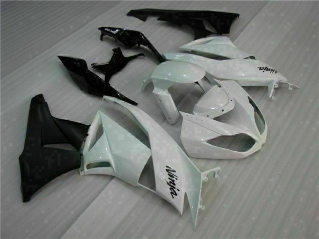 Best 2009-2012 White Black Kawasaki ZX6R Motorcycle Fairings Kits Best 2009-2012 White Black Kawasaki ZX6R Motorcycle Fairings Kits