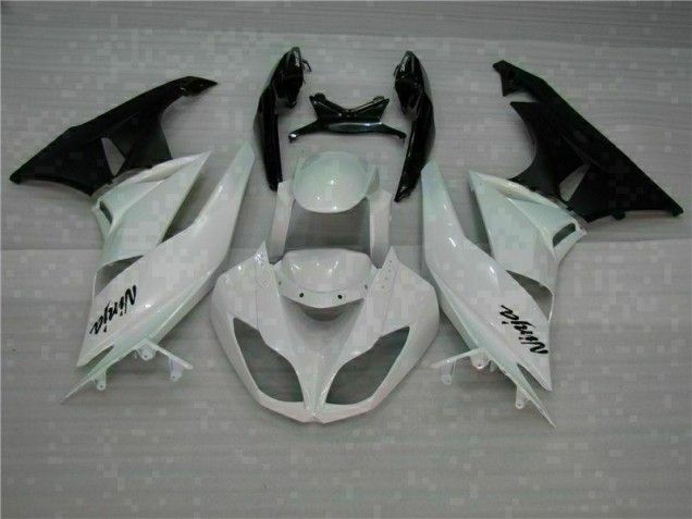 Best 2009-2012 White Black Kawasaki ZX6R Motorcycle Fairings Kits Best 2009-2012 White Black Kawasaki ZX6R Motorcycle Fairings Kits
