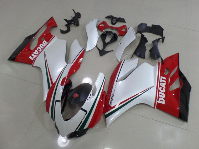 Best 2011-2014 White Red Ducati 1199 Motorcycle Fairing Kits