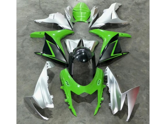 Best 2011-2021 Green Silver Suzuki GSXR 600/750 Bike Fairing Kit