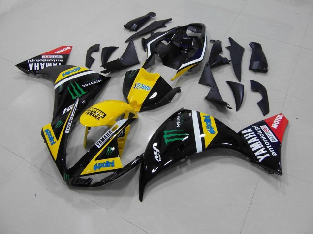 Best 2012-2014 Yellow Black Monster Yamaha YZF R1 Motor Fairings Best 2012-2014 Yellow Black Monster Yamaha YZF R1 Motor Fairings