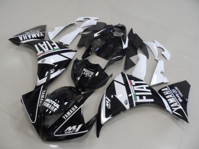 Best 2012-2014 Black White Fiat Yamaha YZF R1 Motorbike Fairings