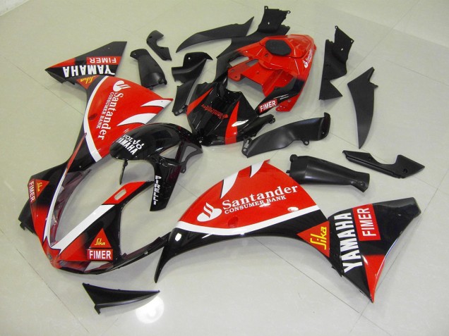 Best 2012-2014 Red Black Santander Yamaha YZF R1 Motorbike Fairing Kits Best 2012-2014 Red Black Santander Yamaha YZF R1 Motorbike Fairing Kits