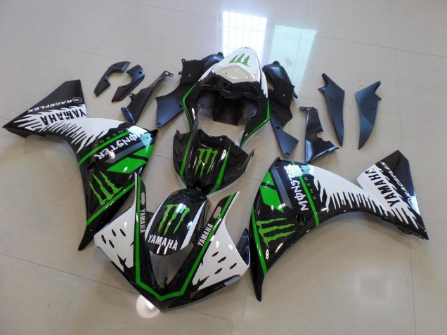 Best 2012-2014 White Green Big Monster Yamaha YZF R1 Motorcycle Fairings Kits