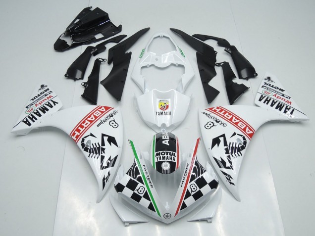 Best 2012-2014 White Black Abrath Yamaha YZF R1 Motorcycle Replacement Fairings