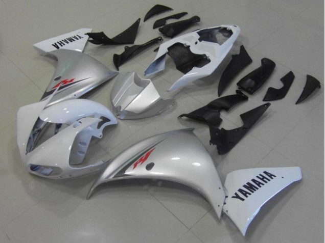 Best 2012-2014 White Silver Yamaha YZF R1 Motorcycle Fairings