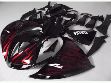 Best 2012-2014 Red Black Flame Yamaha YZF R1 Motorcycle Fairing Kits