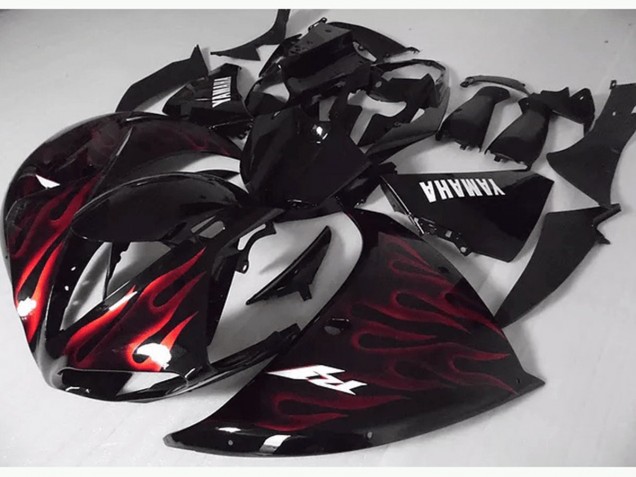 Best 2012-2014 Red Black Flame Yamaha YZF R1 Motorcycle Fairing Kits Best 2012-2014 Red Black Flame Yamaha YZF R1 Motorcycle Fairing Kits