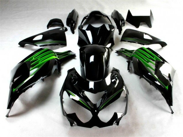 Best 2012-2021 Black Green Kawasaki ZX14R ZZR1400 Motorcylce Fairings