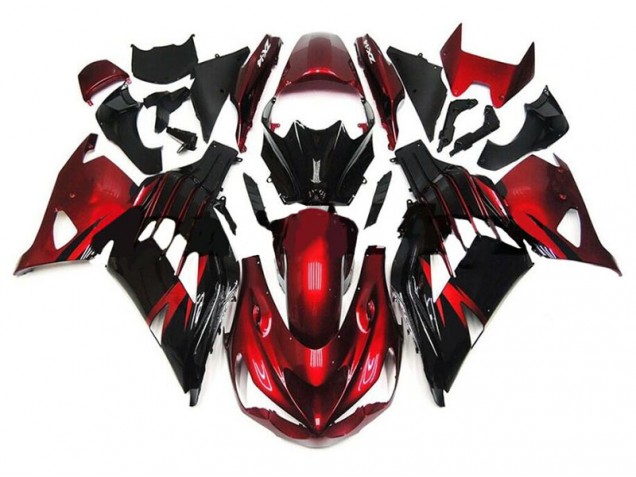 Best 2012-2021 Red Black Kawasaki ZX14R ZZR1400 Motorbike Fairings