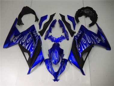 Best 2013-2016 Blue White Black Kawasaki EX300 Motorcycle Fairings MF0703