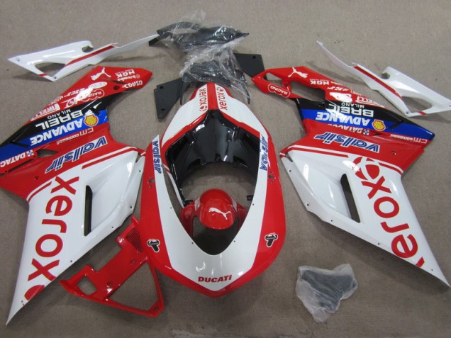 Best 2007-2014 White Red Xerox Ducati 1098 Motorcycle Replacement Fairings Best 2007-2014 White Red Xerox Ducati 1098 Motorcycle Replacement Fairings