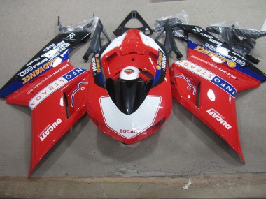 Best 2007-2014 Red White Info Strada Ducati 1098 Motorcyle Fairings