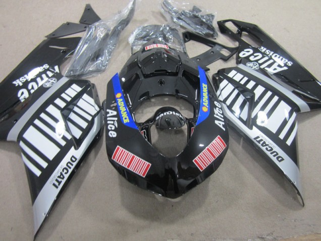 Best 2007-2014 Black White Advance Alice Ducati 1098 Replacement Fairings Best 2007-2014 Black White Advance Alice Ducati 1098 Replacement Fairings