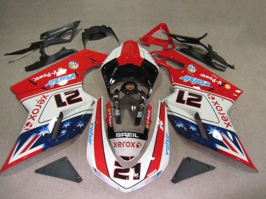 Best 2007-2014 Red White Breil Xerox 21 Ducati 1098 Motorbike Fairings