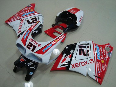 Best 1993-2005 Red White Xerox 21 Ducati 748 916 996 996S Motorbike Fairing Kits