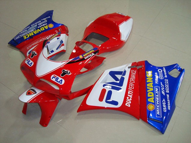 Best 1993-2005 Red Blue Fila Ducati 748 Motorbike Fairing