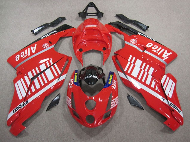 Best 2005-2006 Red White Alice Sandisk Ducati 749 Moto Fairings
