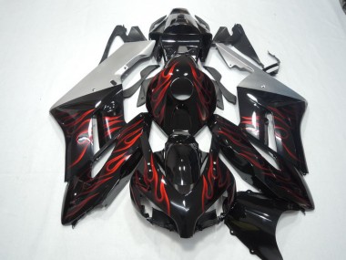 Best 2004-2005 Black Red Flame Honda CBR1000RR Motorbike Fairing