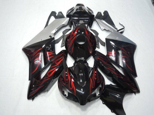 Best 2004-2005 Black Red Flame Honda CBR1000RR Motorbike Fairing Best 2004-2005 Black Red Flame Honda CBR1000RR Motorbike Fairing