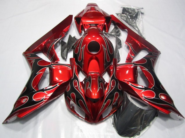 Best 2006-2007 Red Black Flame Honda CBR1000RR Replacement Fairings Best 2006-2007 Red Black Flame Honda CBR1000RR Replacement Fairings