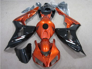Best 2006-2007 Black Orange Honda CBR1000RR Motorcycle Fairings Kit