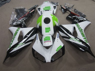 Best 2006-2007 White Green Hannspree Honda CBR1000RR Motorcycle Fairing
