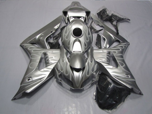 Best 2006-2007 Silver Flame Honda CBR1000RR Bike Fairings