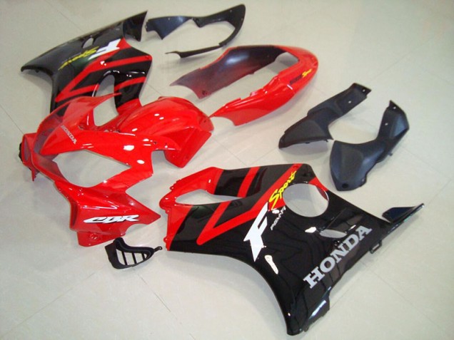 Best 2004-2007 Black Red Honda CBR600 F4i Bike Fairing Kit