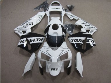 Best 2003-2004 White Black Repsol Honda CBR600RR Motorbike Fairing