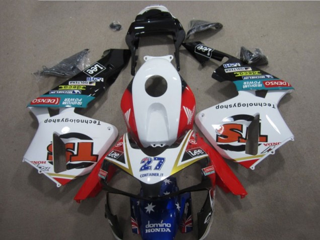 Best 2005-2006 White Red Blue Lee 27 Honda CBR600RR Moto Fairings Best 2005-2006 White Red Blue Lee 27 Honda CBR600RR Moto Fairings