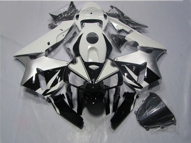 Best 2005-2006 Black White Honda CBR600RR Motorcycle Fairings Best 2005-2006 Black White Honda CBR600RR Motorcycle Fairings