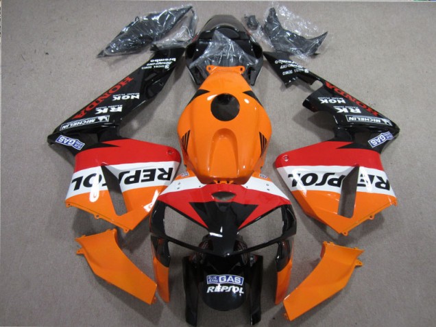 Best 2005-2006 Orange Red Black Repsol Honda CBR600RR Motorbike Fairing Kits Best 2005-2006 Orange Red Black Repsol Honda CBR600RR Motorbike Fairing Kits