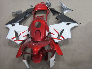 Best 2005-2006 Red White Honda CBR600RR Motorcycle Fairings