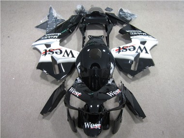 Best 2005-2006 Black White West Honda CBR600RR Bike Fairing