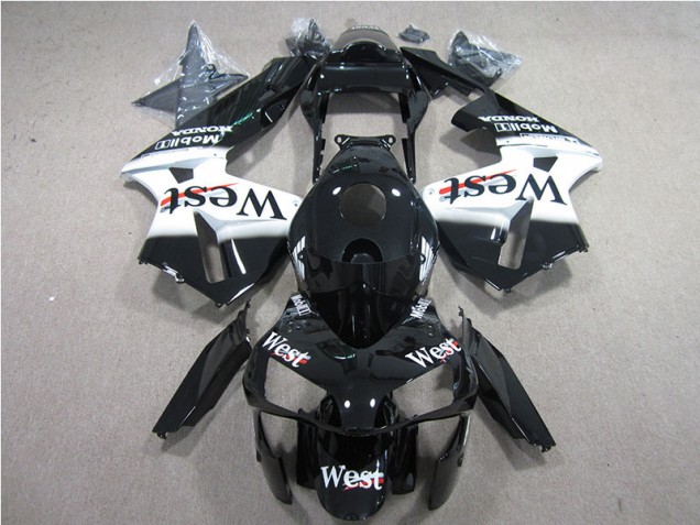 Best 2005-2006 Black White West Honda CBR600RR Bike Fairing Best 2005-2006 Black White West Honda CBR600RR Bike Fairing