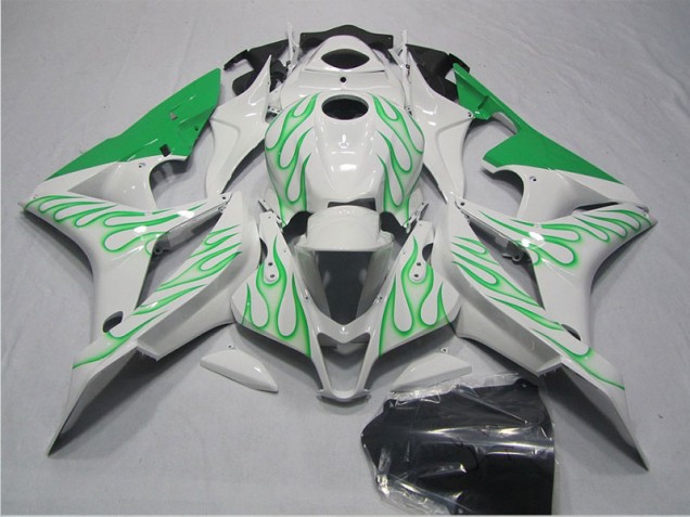Best 2007-2008 White Green Flame Honda CBR600RR Motorcycle Fairings Kits Best 2007-2008 White Green Flame Honda CBR600RR Motorcycle Fairings Kits