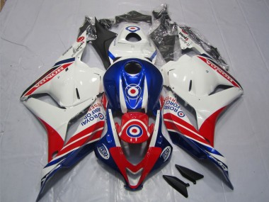 Best 2009-2012 White Blue Red Honda CBR600RR Motorcycle Fairing Kits