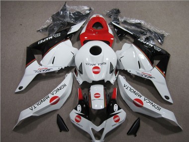 Best 2009-2012 White Red Konica Minolta Honda CBR600RR Motorbike Fairing Kits