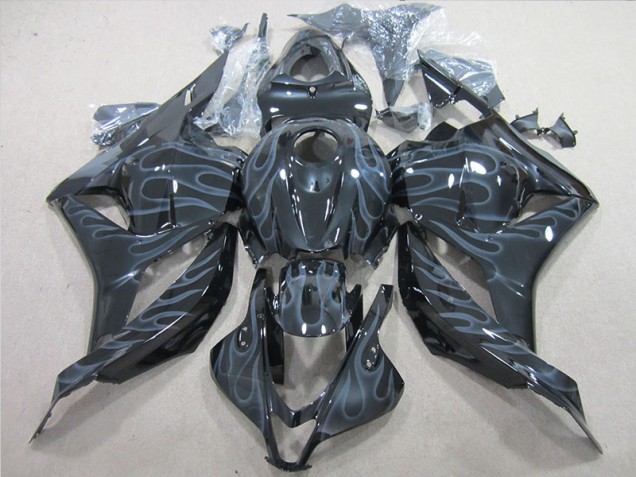 Best 2009-2012 Black Silver Flame Honda CBR600RR Motorcycle Fairings Best 2009-2012 Black Silver Flame Honda CBR600RR Motorcycle Fairings