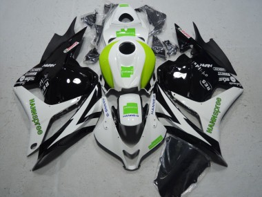 Best 2009-2012 Black White Green Hannspree Honda CBR600RR Motorcycle Fairing Kit