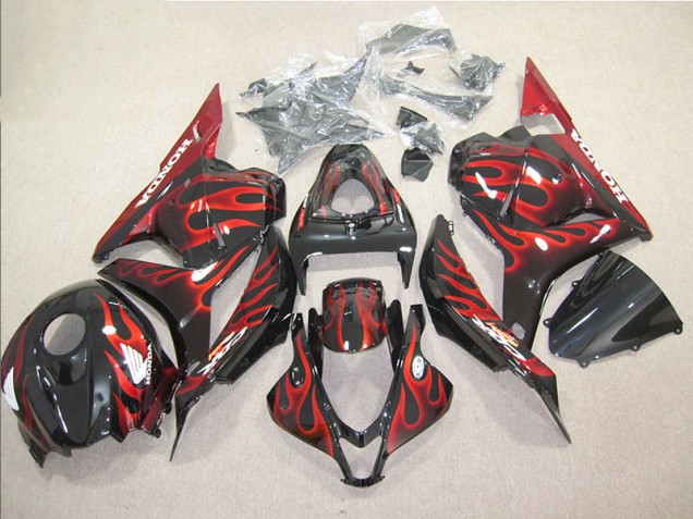 Best 2009-2012 Black Red Flame Honda CBR600RR Bike Fairings Best 2009-2012 Black Red Flame Honda CBR600RR Bike Fairings