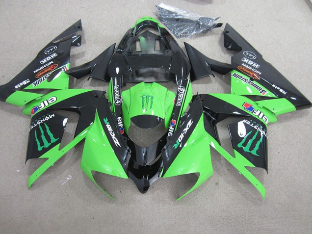 Best 2003-2005 Black Green Monster Kawasaki ZX10R Motorcycle Fairing Kits Best 2003-2005 Black Green Monster Kawasaki ZX10R Motorcycle Fairing Kits