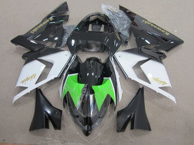 Best 2003-2005 Black White Gold Ninja Kawasaki ZX10R Motorcycle Fairing Kit